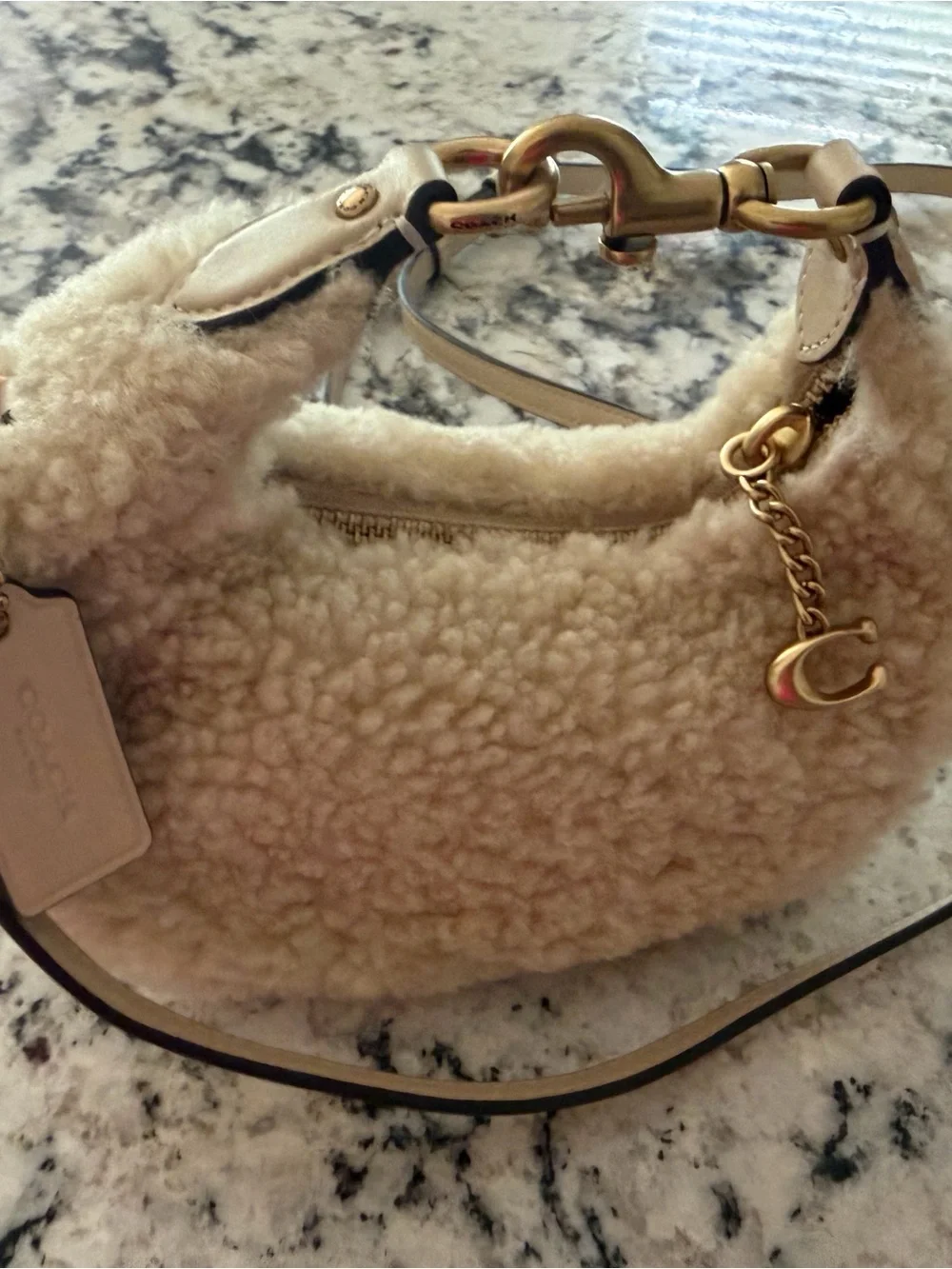 Coach Jonie Cream Sherpa Hobo Bag - Coach